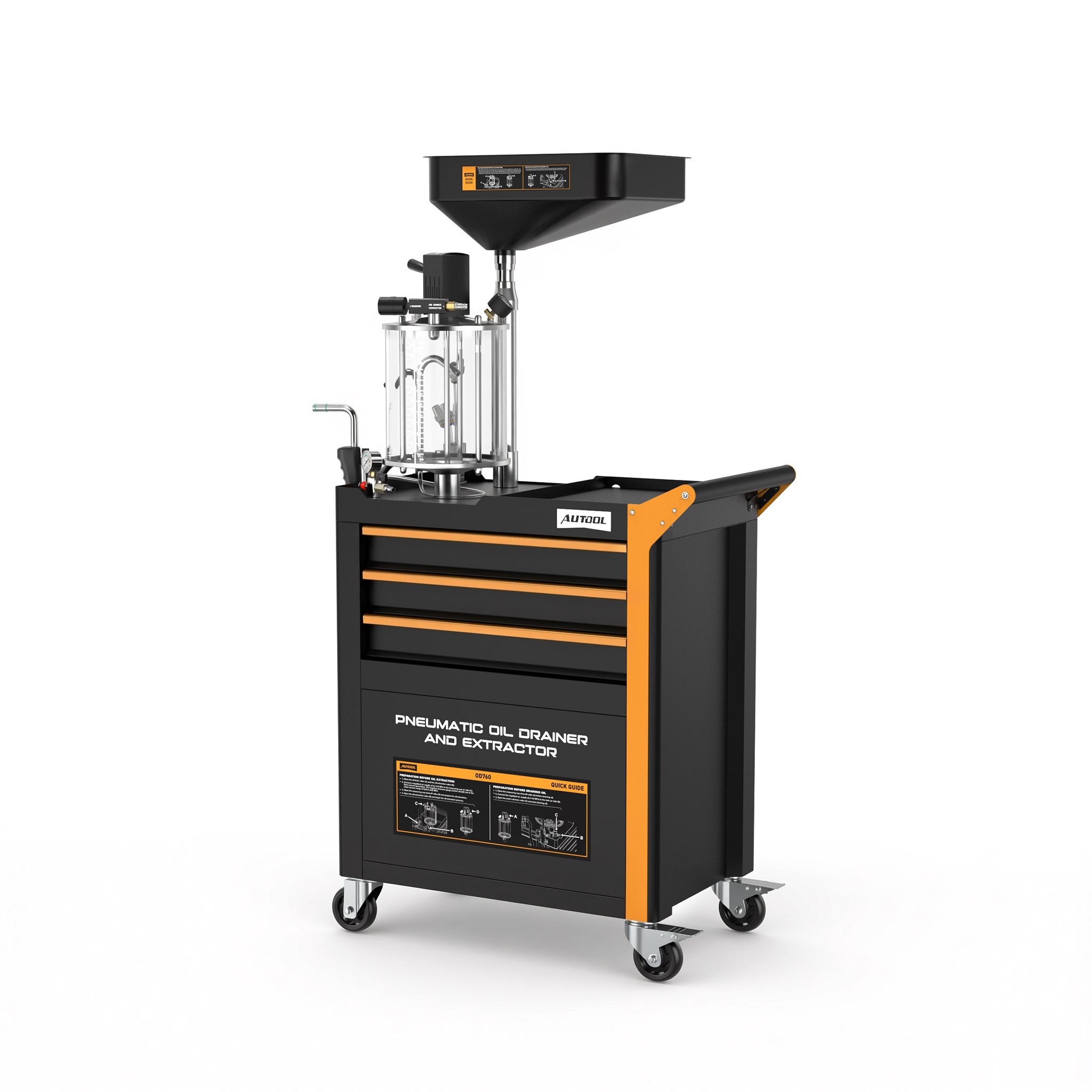 AUTOOL OD760 pneumatic oil drainer with square oil pan